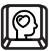 a keyboard key illustration with a head and heart outlined in the center